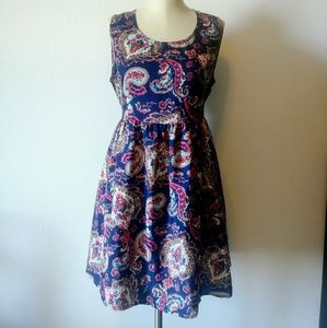 Band of gypsies blue floral paisley dress